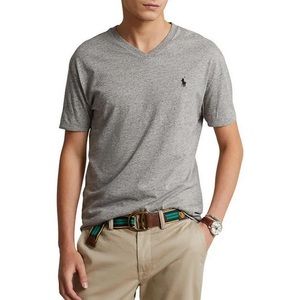Mens Ralph Lauren Polo Classic Fit heather gray v-neck tee